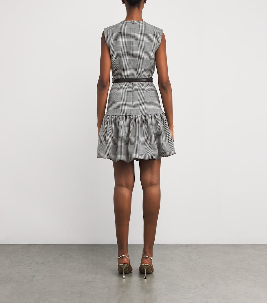 Prince of Wales Check Mini Dress BLACK AND WHITE Image 3