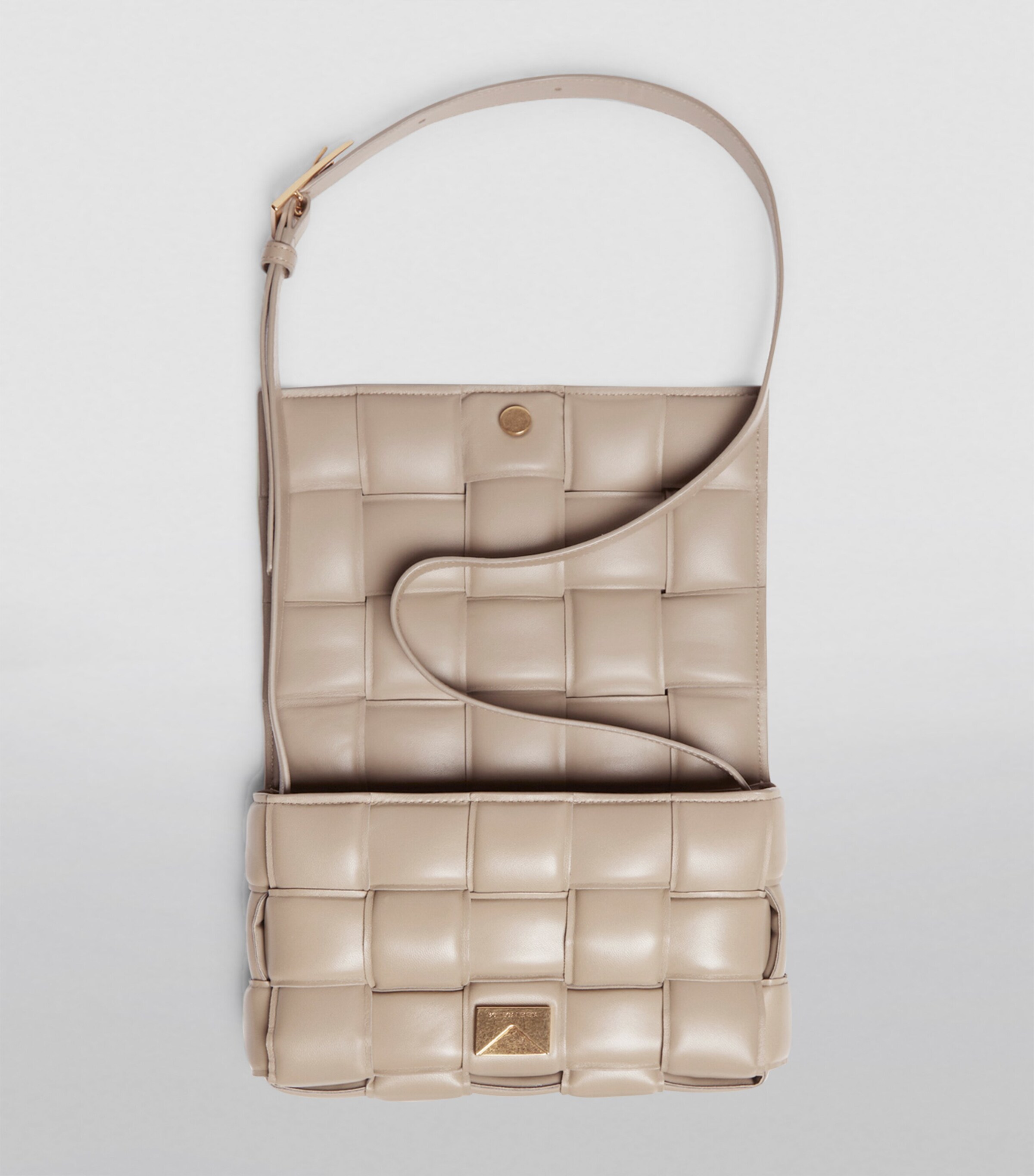 Bottega Veneta Leather Padded Cassette Cross-Body Bag Taupe Gold Image 2