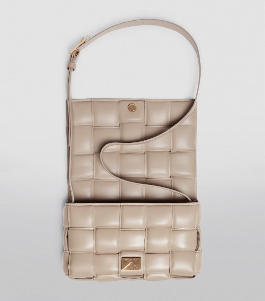 Bottega Veneta Leather Padded Cassette Cross-Body Bag Taupe Gold Image 2