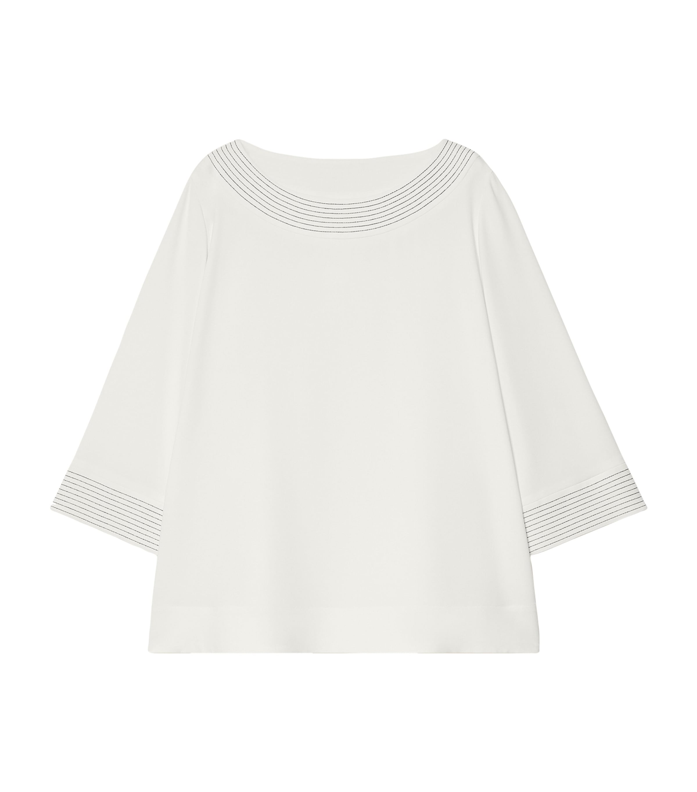 Marina Rinaldi Womens Scoop-Neck Blouse Ivory Image 1