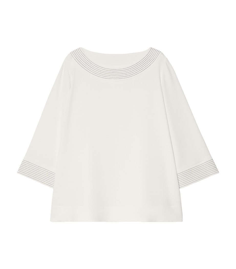 Marina Rinaldi Womens Scoop-Neck Blouse Ivory Image 1