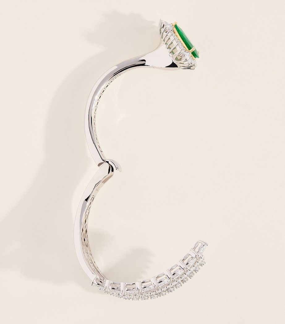 Yeprem White Gold, Diamond and Emerald Reign Supreme Bracelet Image 3