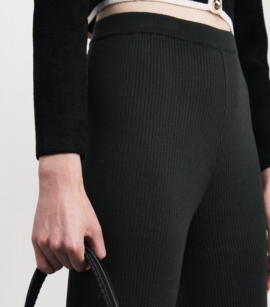 Flared Knit Trousers BLACK Image 6