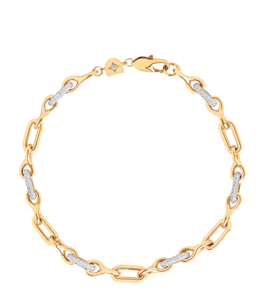 Astrid & Miyu Pavé Chain Link Bracelet Gold Image 1