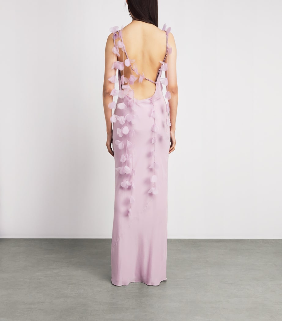 Cult Gaia Womens Silk Satin Nymeria Gown Sweet Pea Image 4