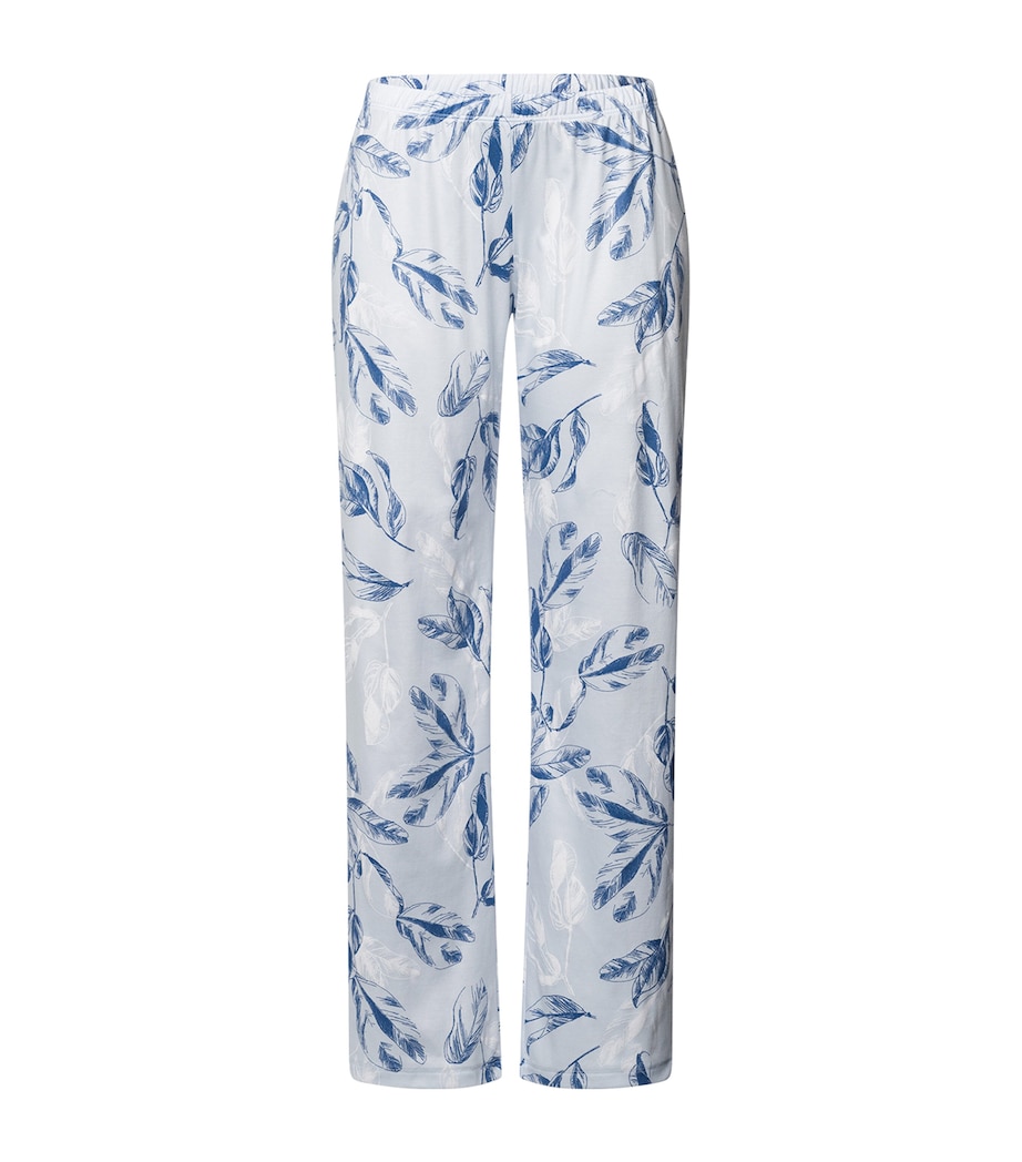 Cotton Garden Print Pyjama Trousers FROSTY GARDEN Image 1