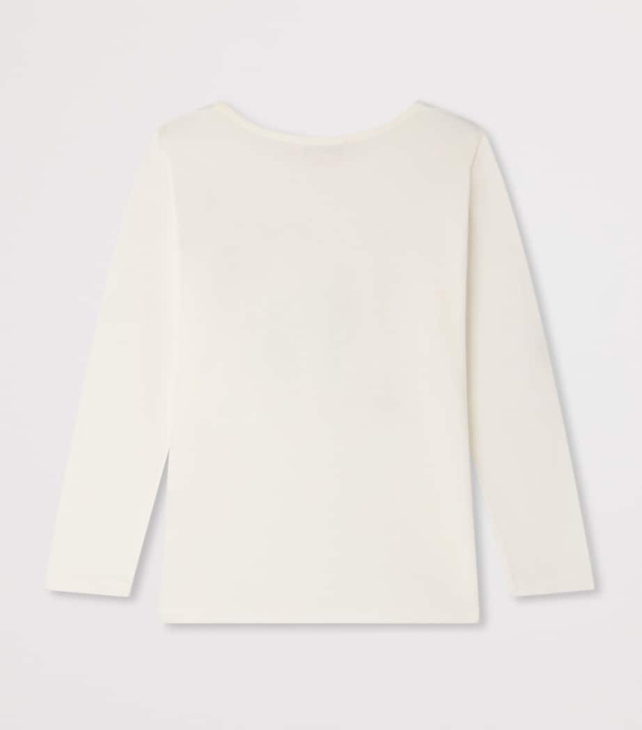 Bonpoint Cotton Printed Long-Sleeve T-Shirt (4 Years) Upb Blanc Lait Image 2