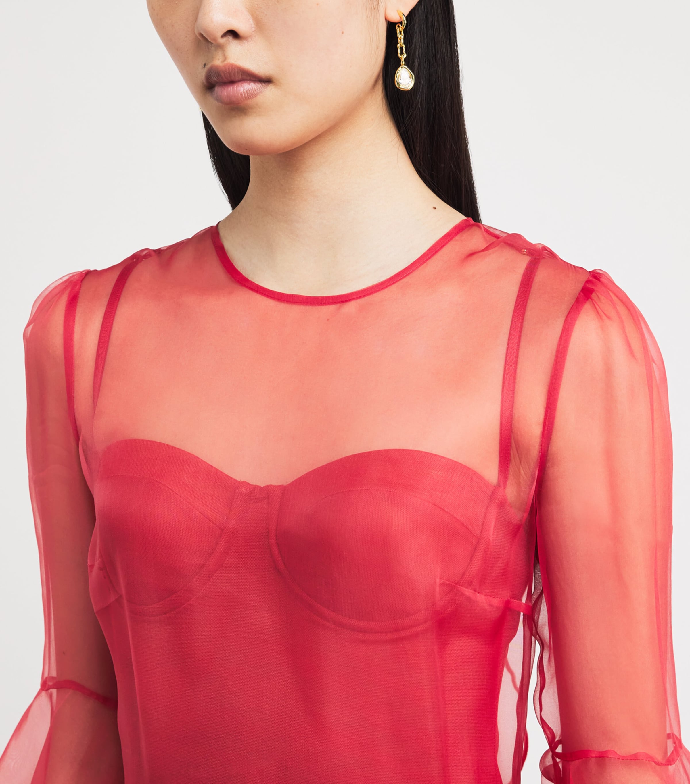 Silk Rebellion Lantern Mini Dress RED RED Image 4