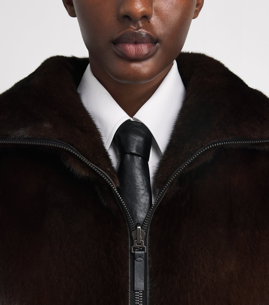 Down-Mink Reversible Puffer Jacket (60cm) B1163 Image 7