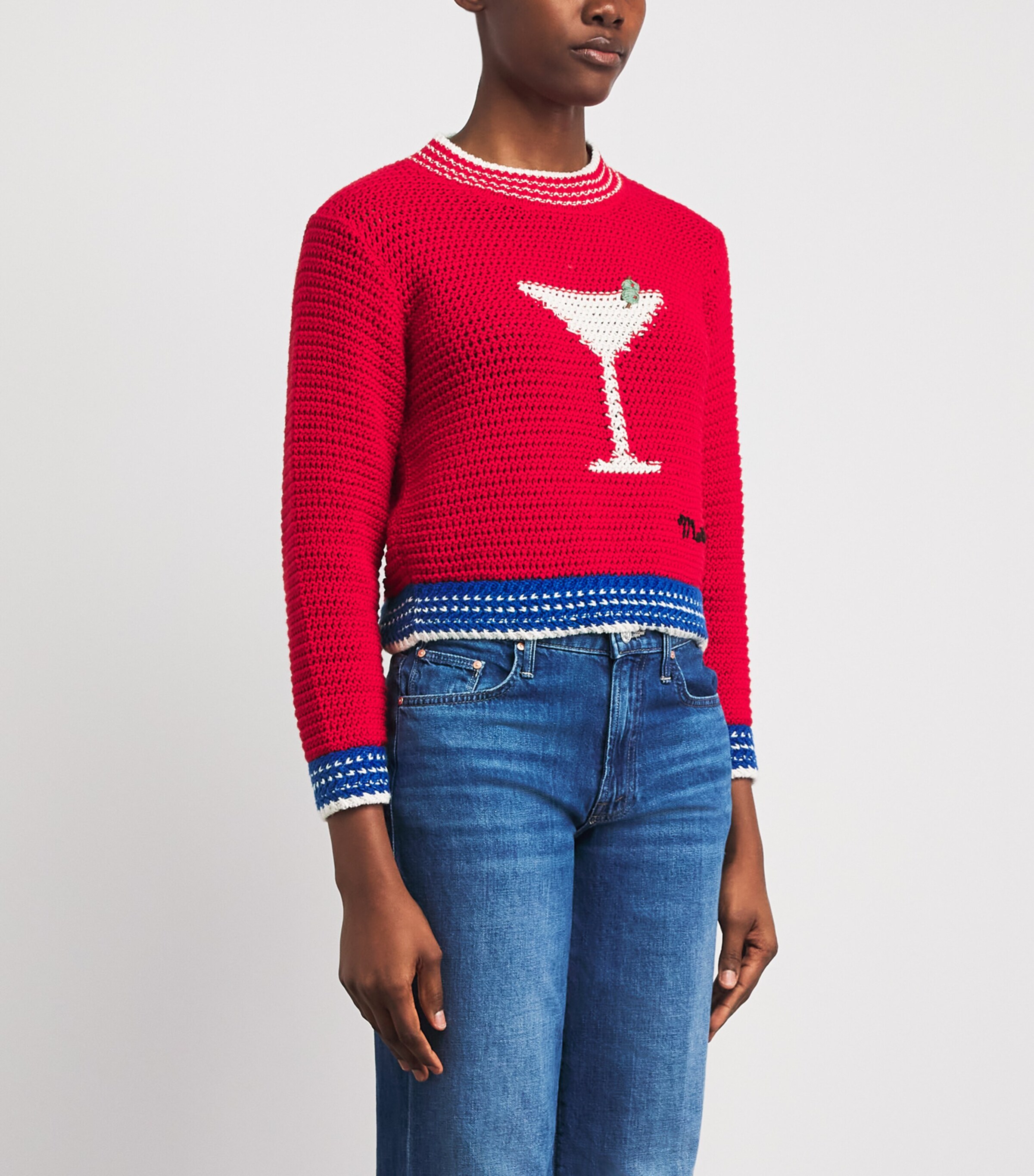 MOTHER Womens Cotton The Mini Pullover Sweater Tup Bottoms Up Image 4