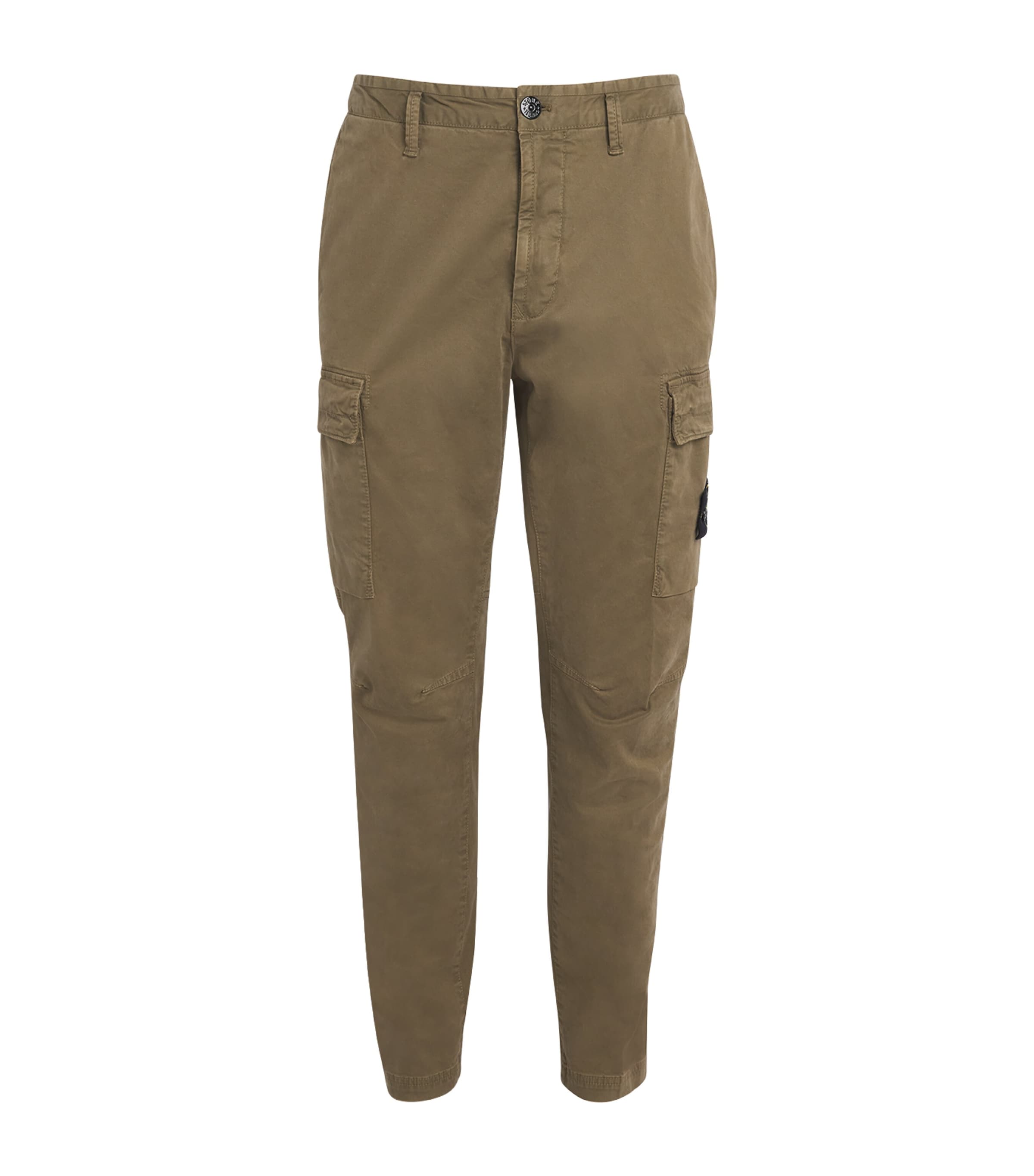 Stone Island Mens Stretch Organic Cotton Cargo Trousers Image 1