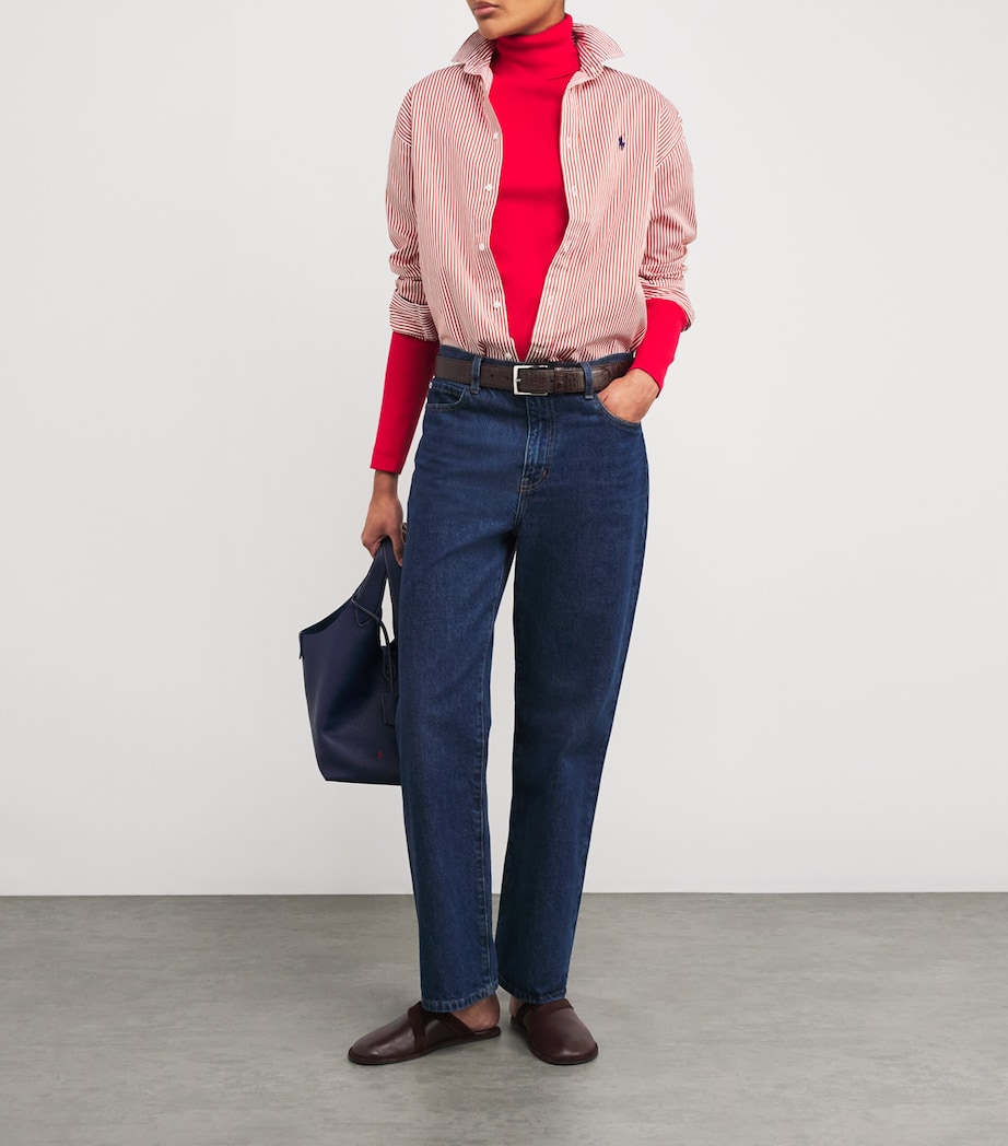 Cotton-Blend Rollneck Sweater RED Image 2