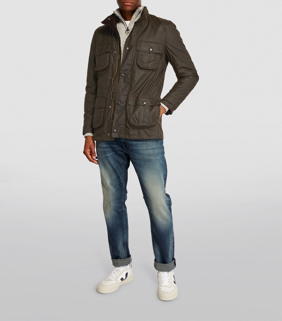 Hooded Wax Jacket OLIVE Image 6