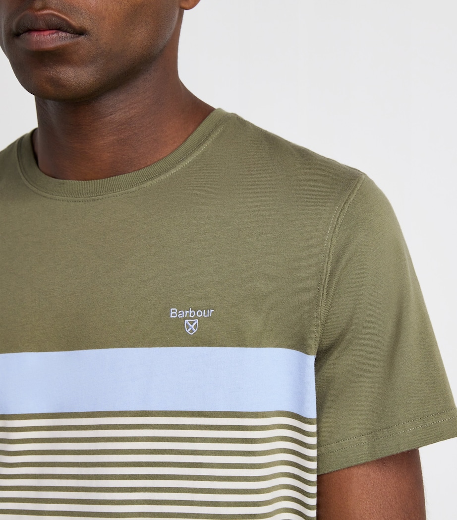 Cotton Braeside Stripe T-Shirt LIGHT MOSS Image 6