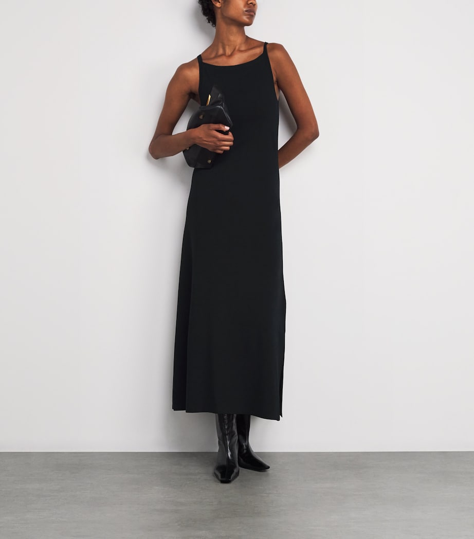 Stretch-Knit Maxi Dress BLACK Image 2