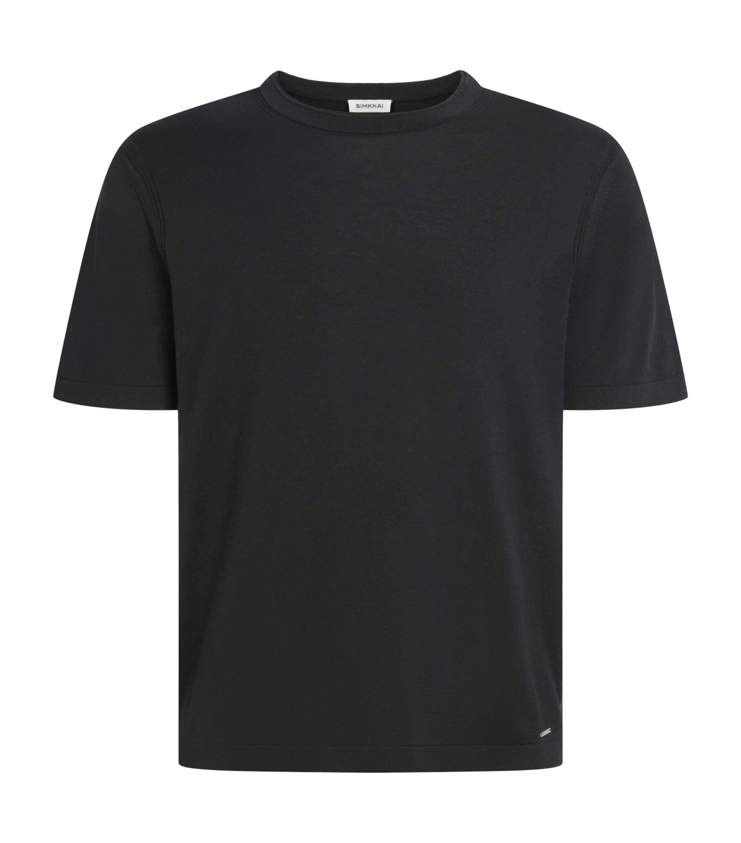 Simkhai Mens Silk-Blend Duke T-Shirt Black Image 1