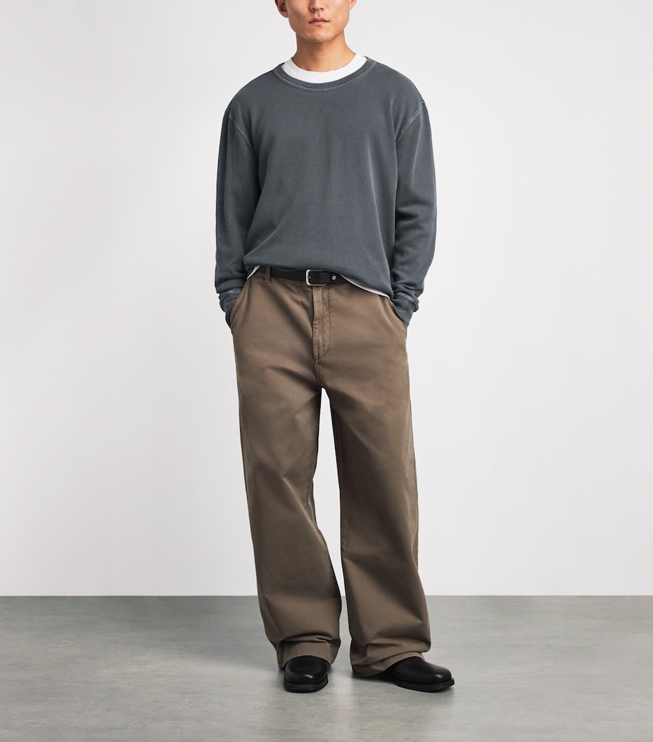 Citizens of Humanity Mens Cotton Waffle-Stitch Sweater Slate Image 2