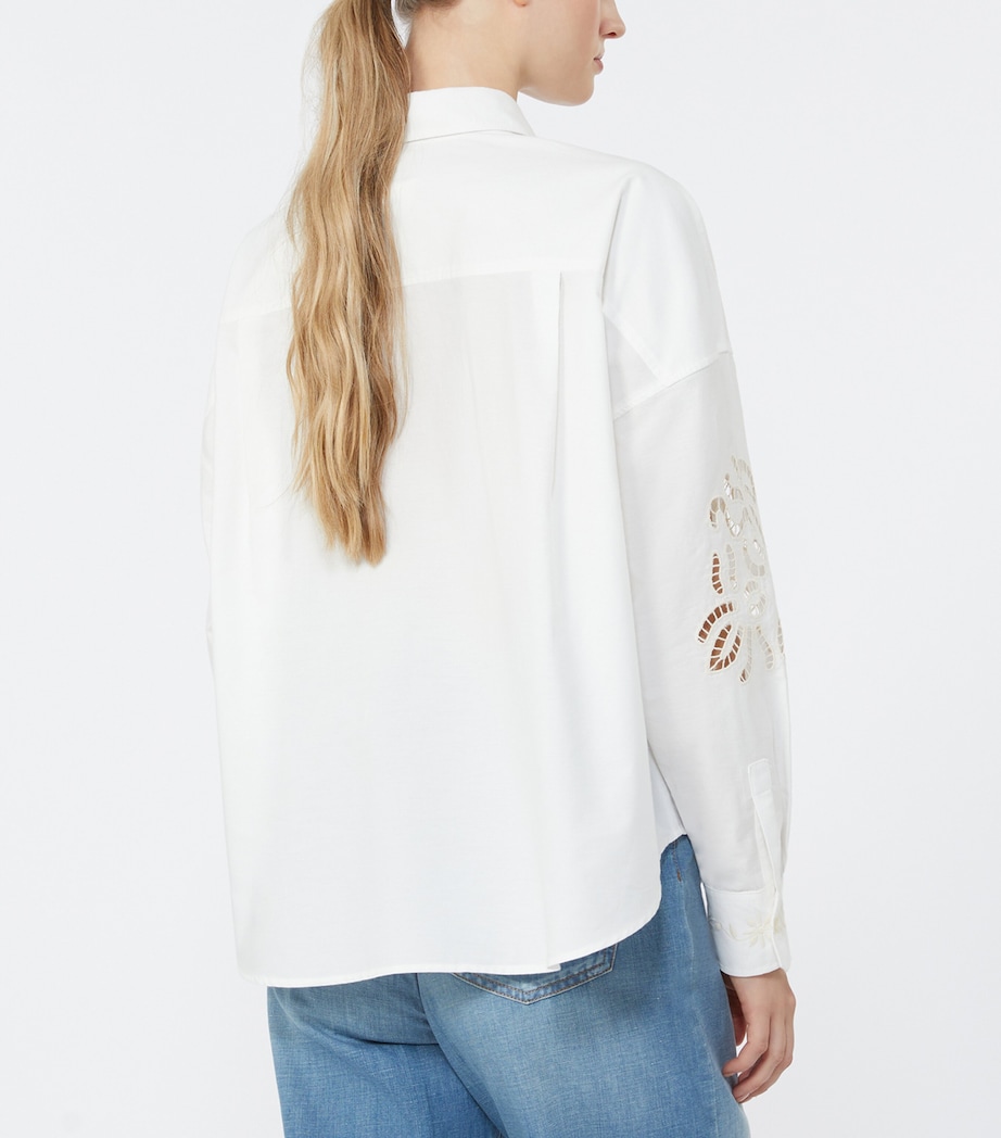 Weekend Max Mara Womens Cotton Embroidered Shirt White Image 5
