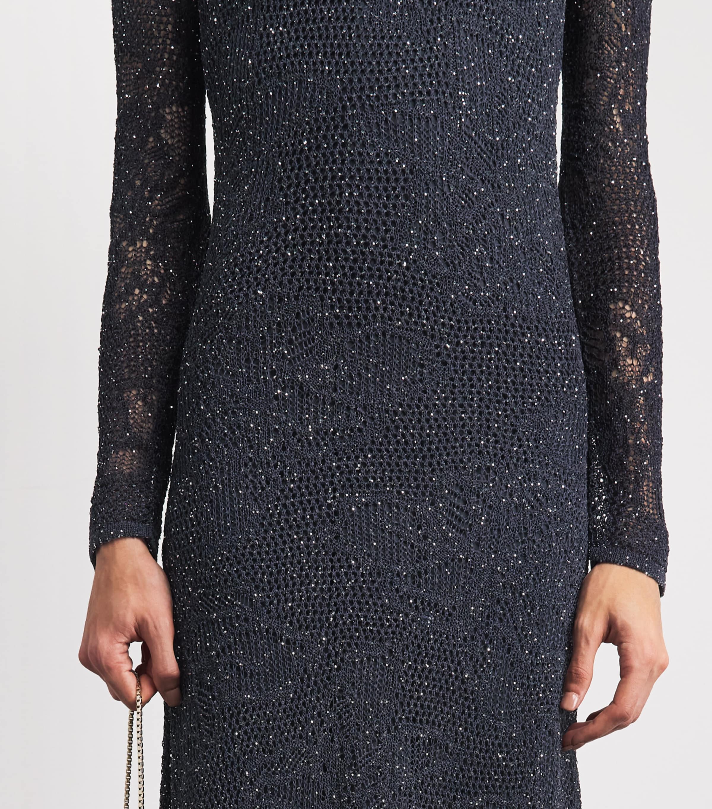 Fabiana Filippi Womens Sequinned Lace Maxi Dress Blu Notte Image 3