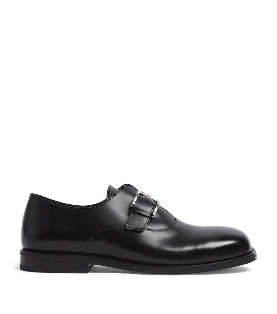 AMI Paris Leather Monk Strap Shoes Noir Image 1