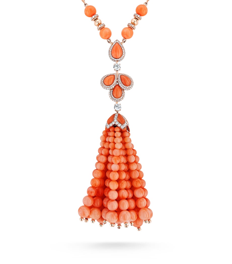 Rose Gold and Diamond Tassel Necklace MULTI Image 3