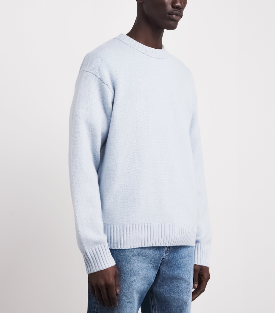 Cashmere Crew-Neck Sweater PALE BLUE HEATHER Image 4
