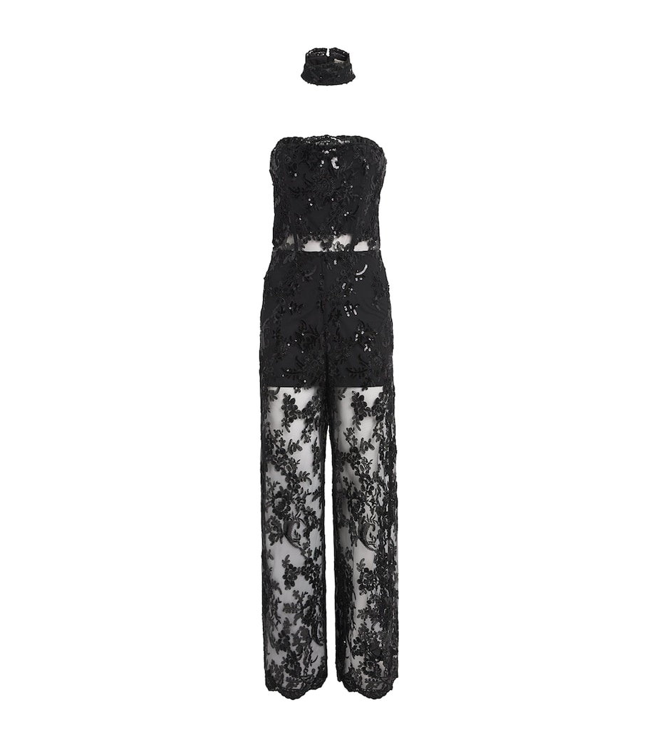Sequin-Lace Georgie Jumpsuit A001 BLACK Image 1