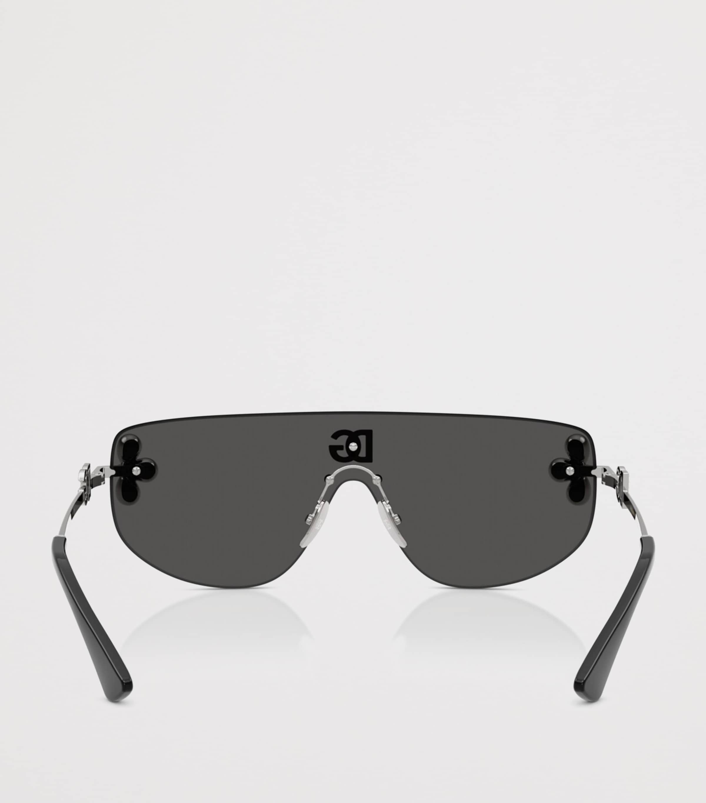 Dolce&Gabbana Crystal-Embellished Visor sunglasses Silver Image 4