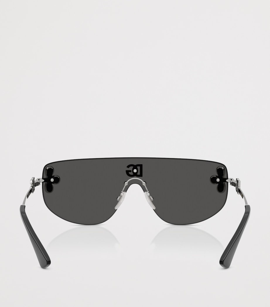 Dolce&Gabbana Crystal-Embellished Visor sunglasses Silver Image 4