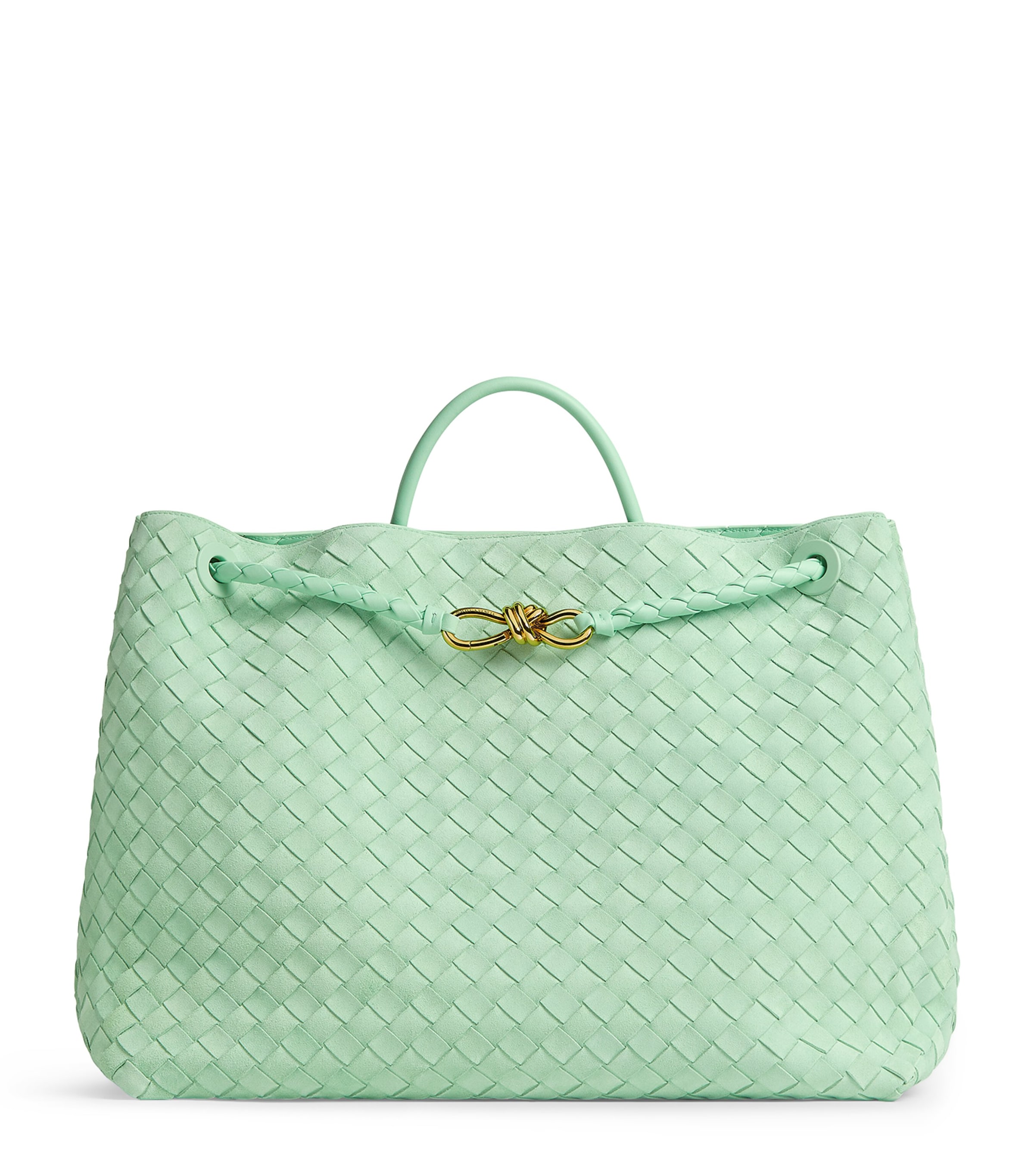 Bottega Veneta Large Suede Andiamo Shoulder Bag In Green