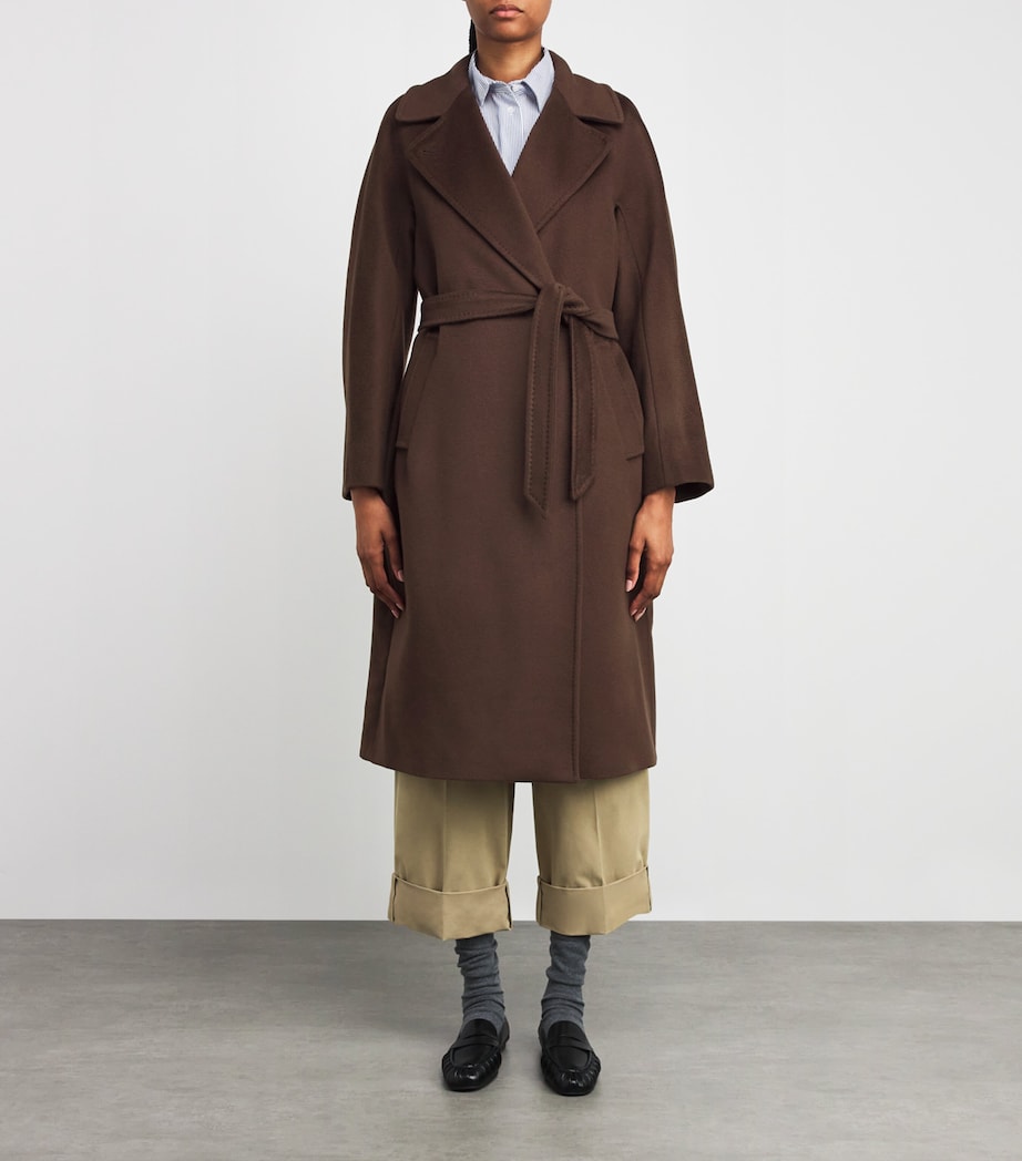 Virign Wool Double-Breasted Coat CHOCOLATE Image 3