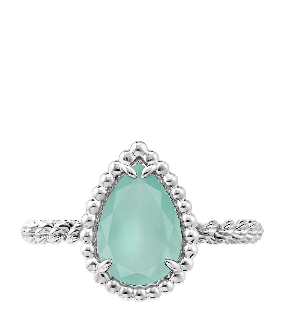 White Gold and Aquaprase Serpent Bohème Ring BLUE Image 3