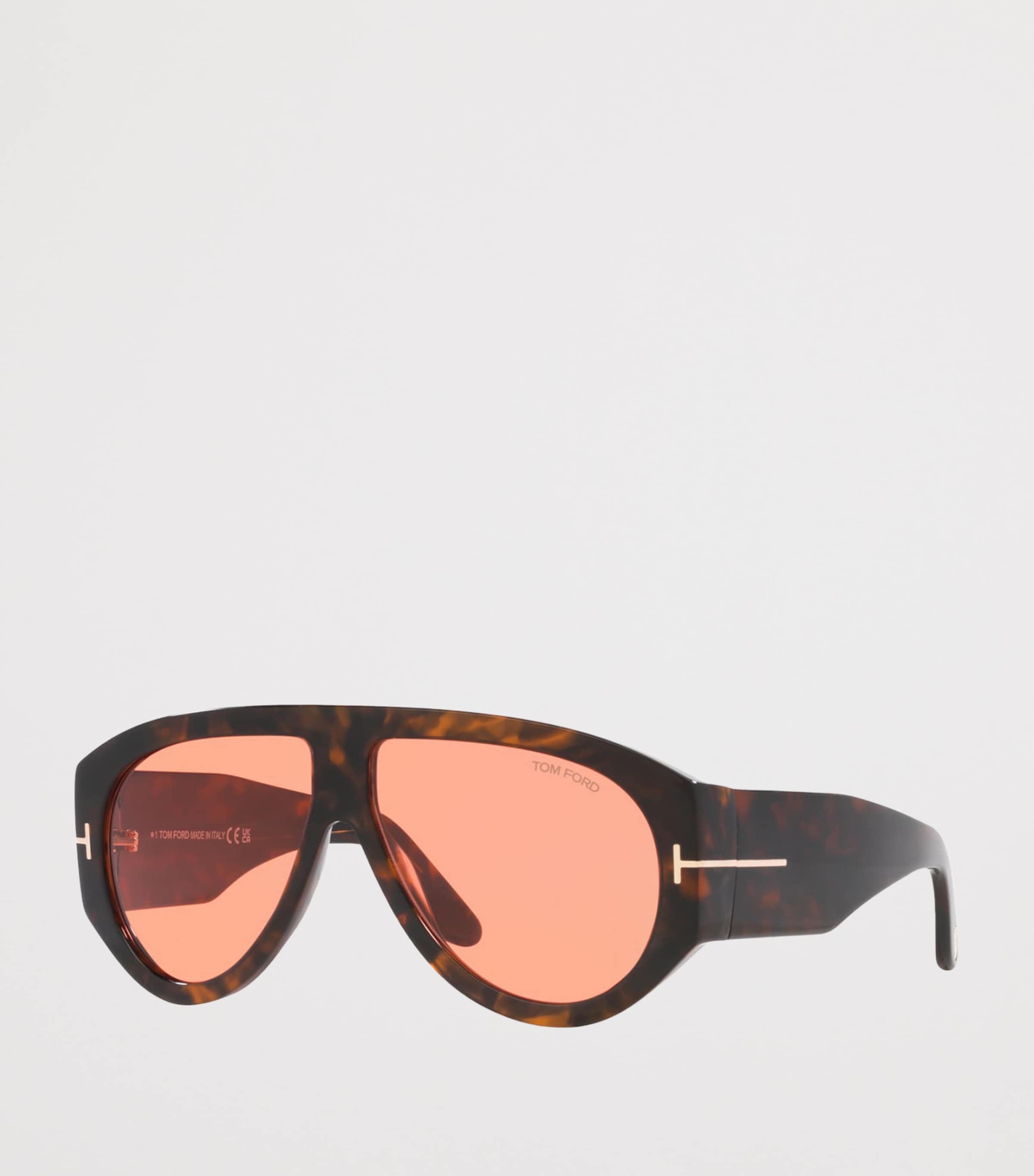 TOM FORD Tortoiseshell Bronson Aviator Sunglasses Image 2
