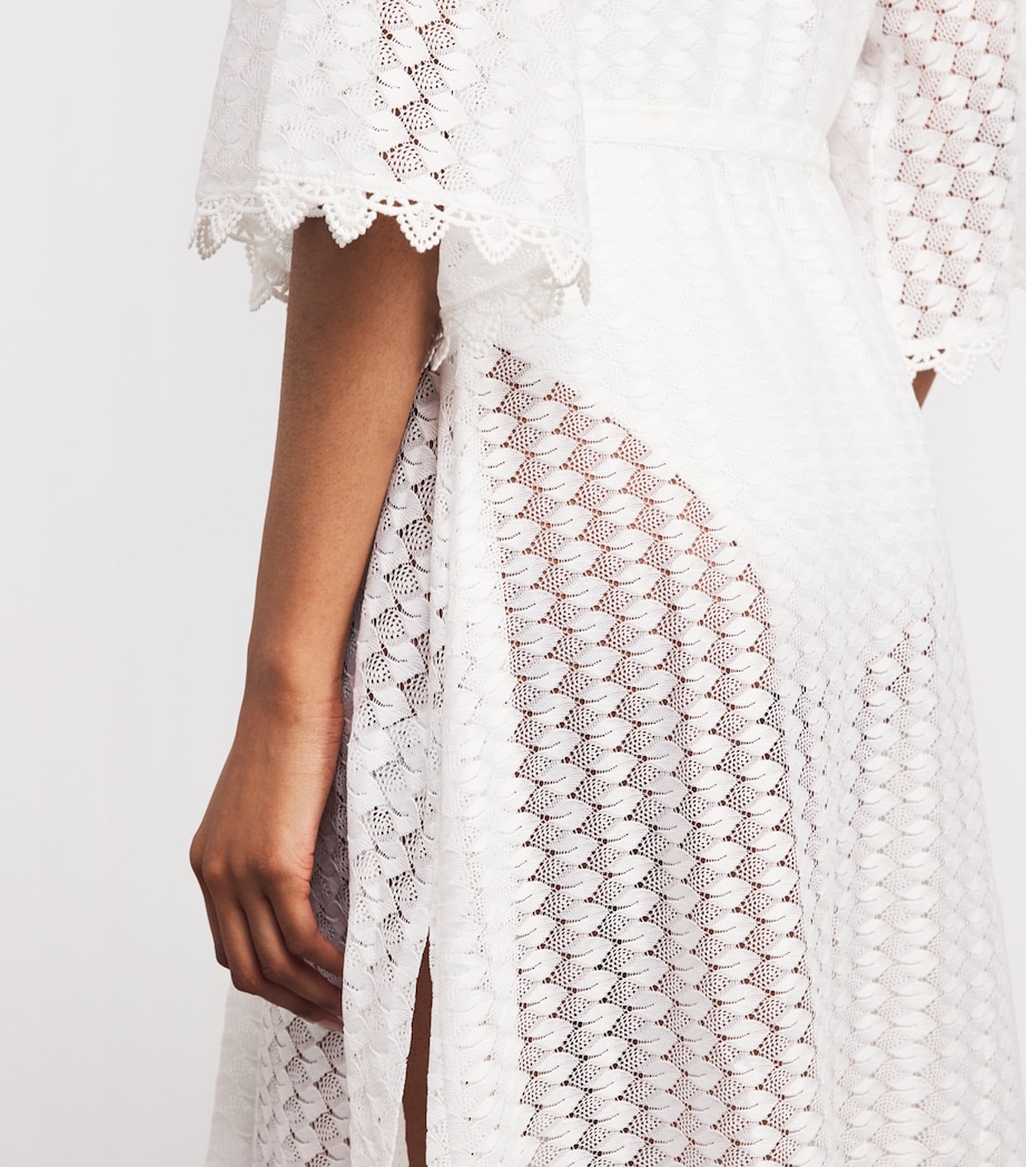 Knitted Tali Maxi Kaftan WHITE4 Image 5