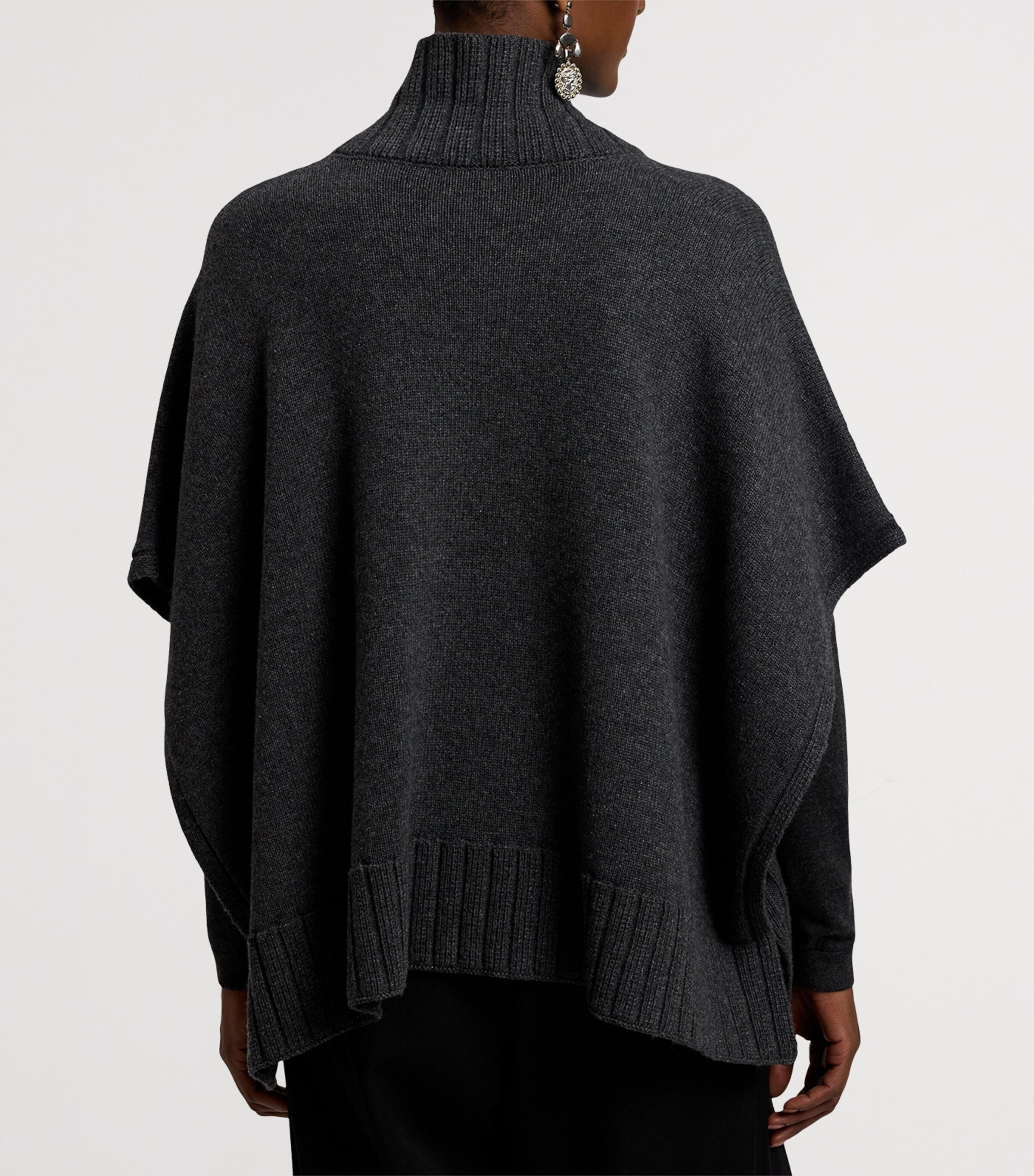 Cashmere-Blend V-Neck Sweater MEDIUM GREY MELANGE Image 4