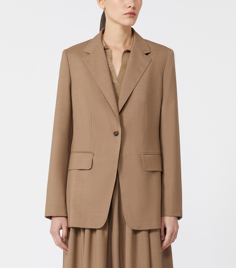 Virgin Wool Single-Breasted Blazer HAZELNUT BROWN Image 3