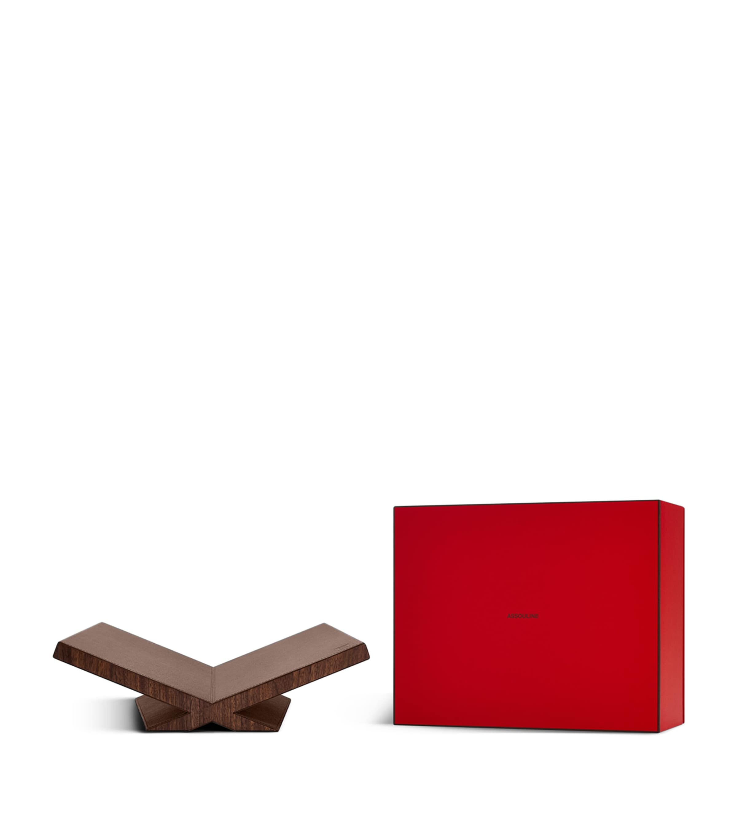 Walnut-Leather Classic Collector Bookstand DARK BROWN Image 3