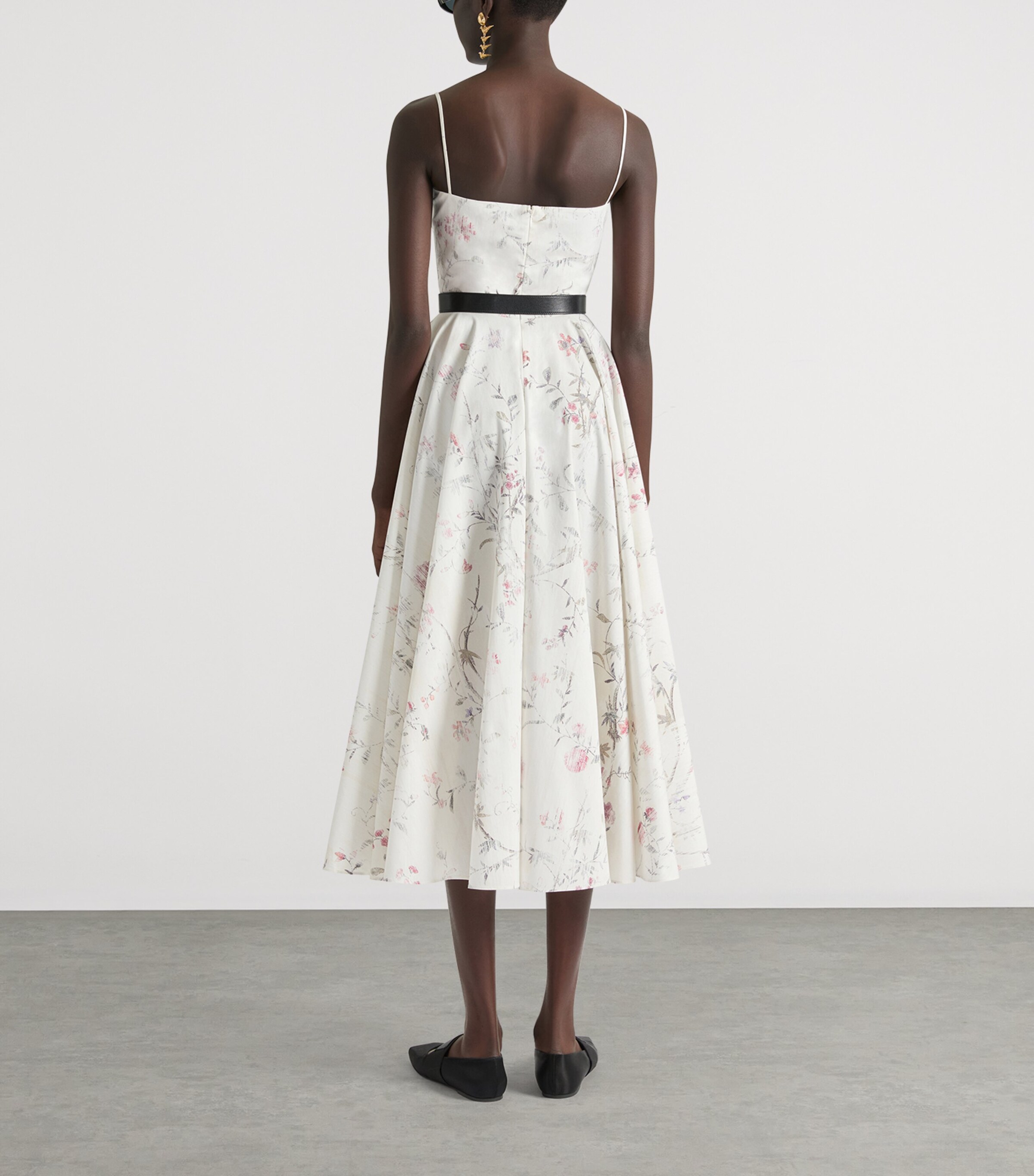 Givenchy Womens Cotton Sliced Midi Dress White Image 3