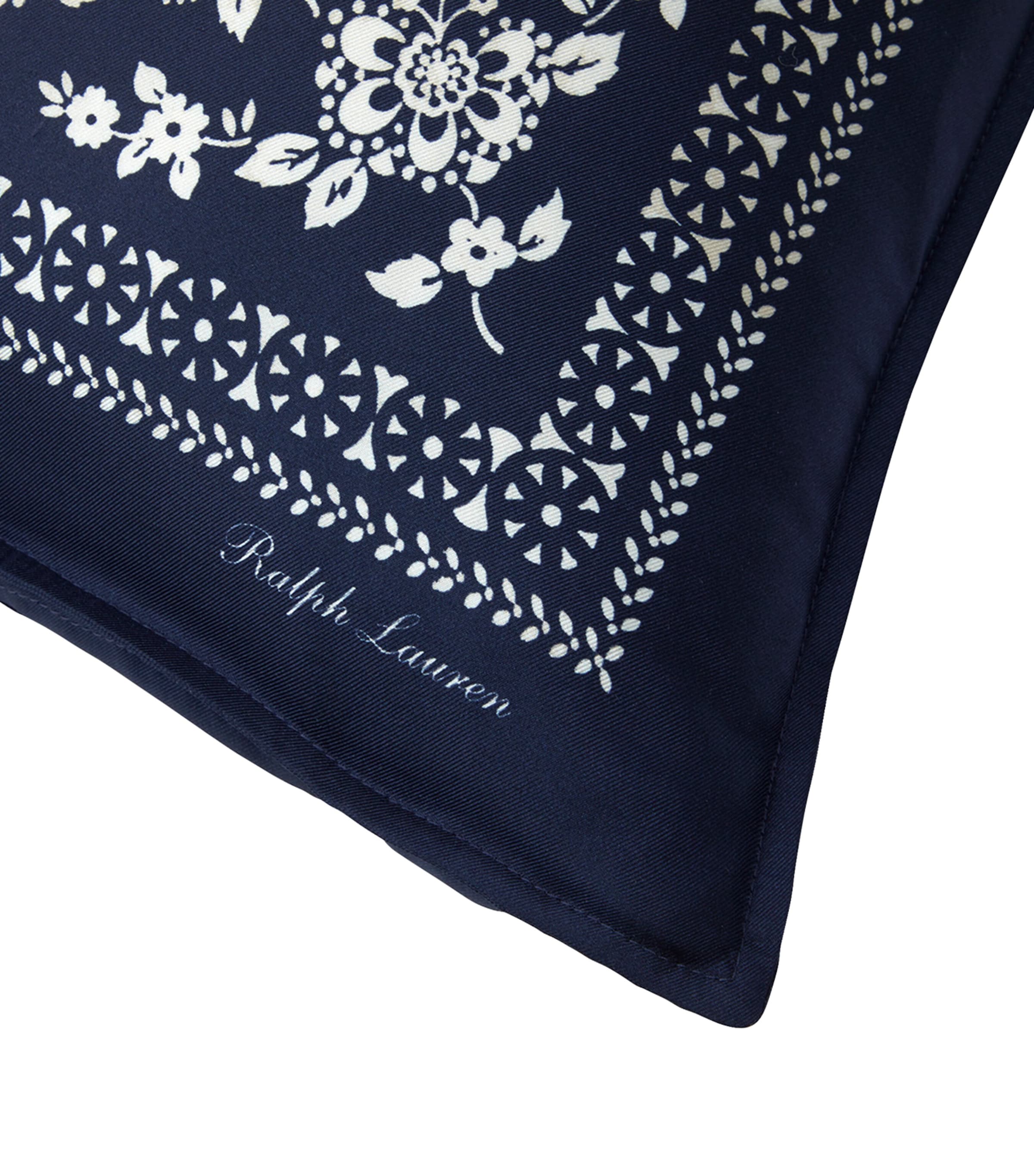 Ralph Lauren Home Silk Brynn Square Cushion Cover (45cm x 45cm) Navy Image 4