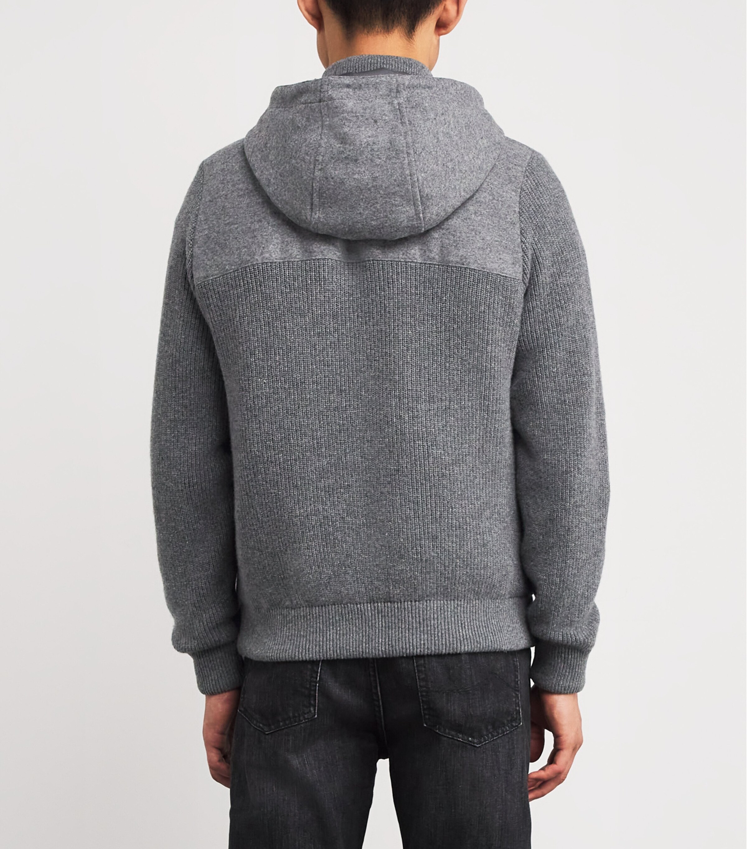 Fioroni Cashmere Mens Virgin Wool-Cashmere Down Jacket Grigio Image 4