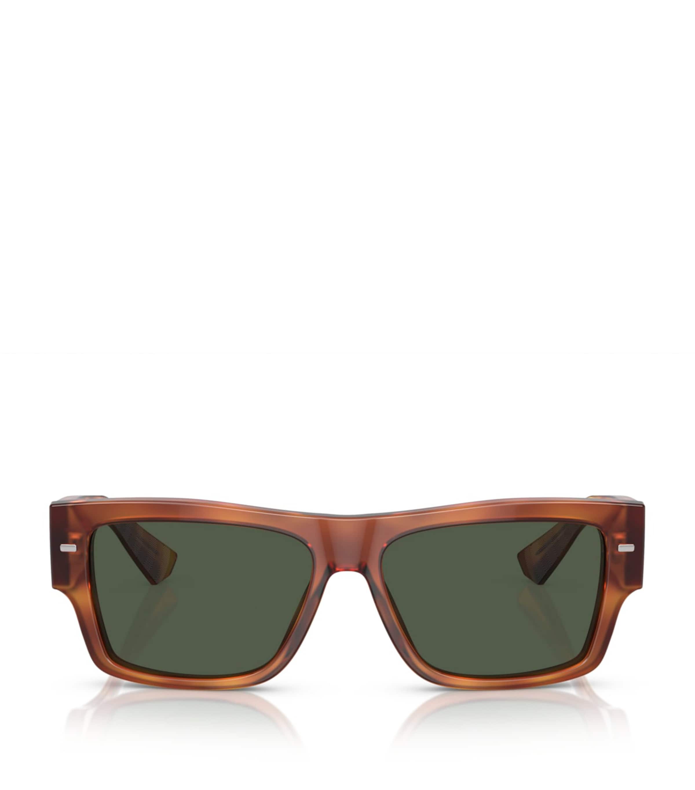 Dolce & Gabbana Eckige Sonnenbrille In Schildpattoptik In Yellow