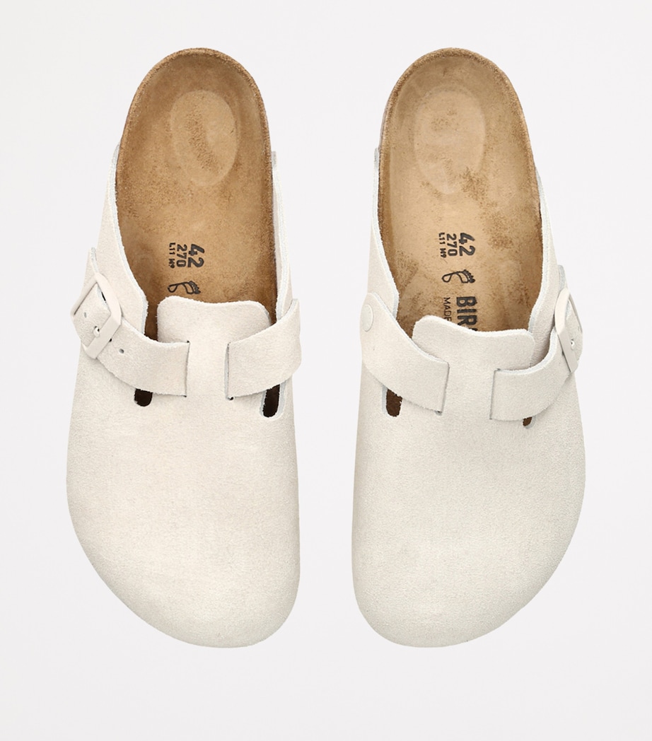Suede Boston Clogs WHITE Image 4