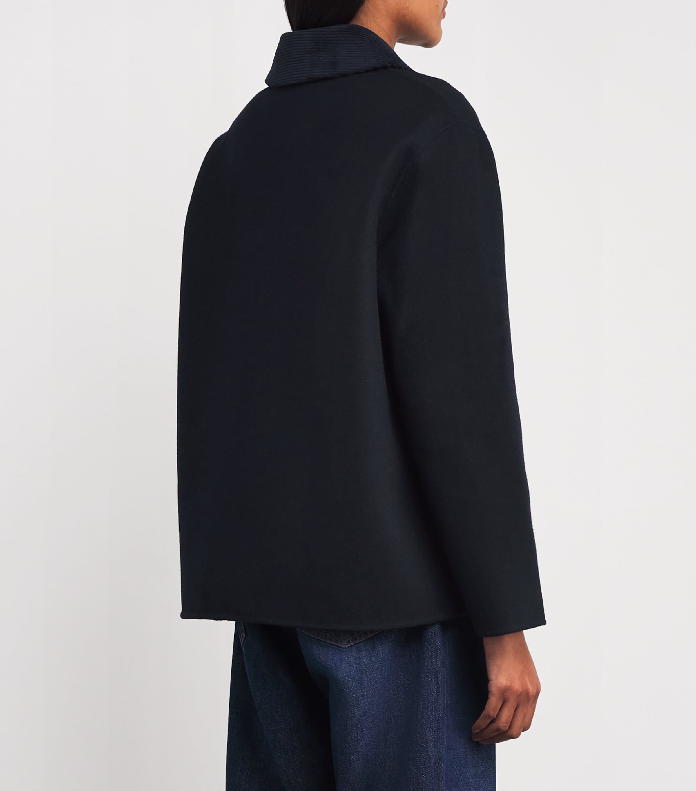 Wool Tailored Coat NAVY Image 4