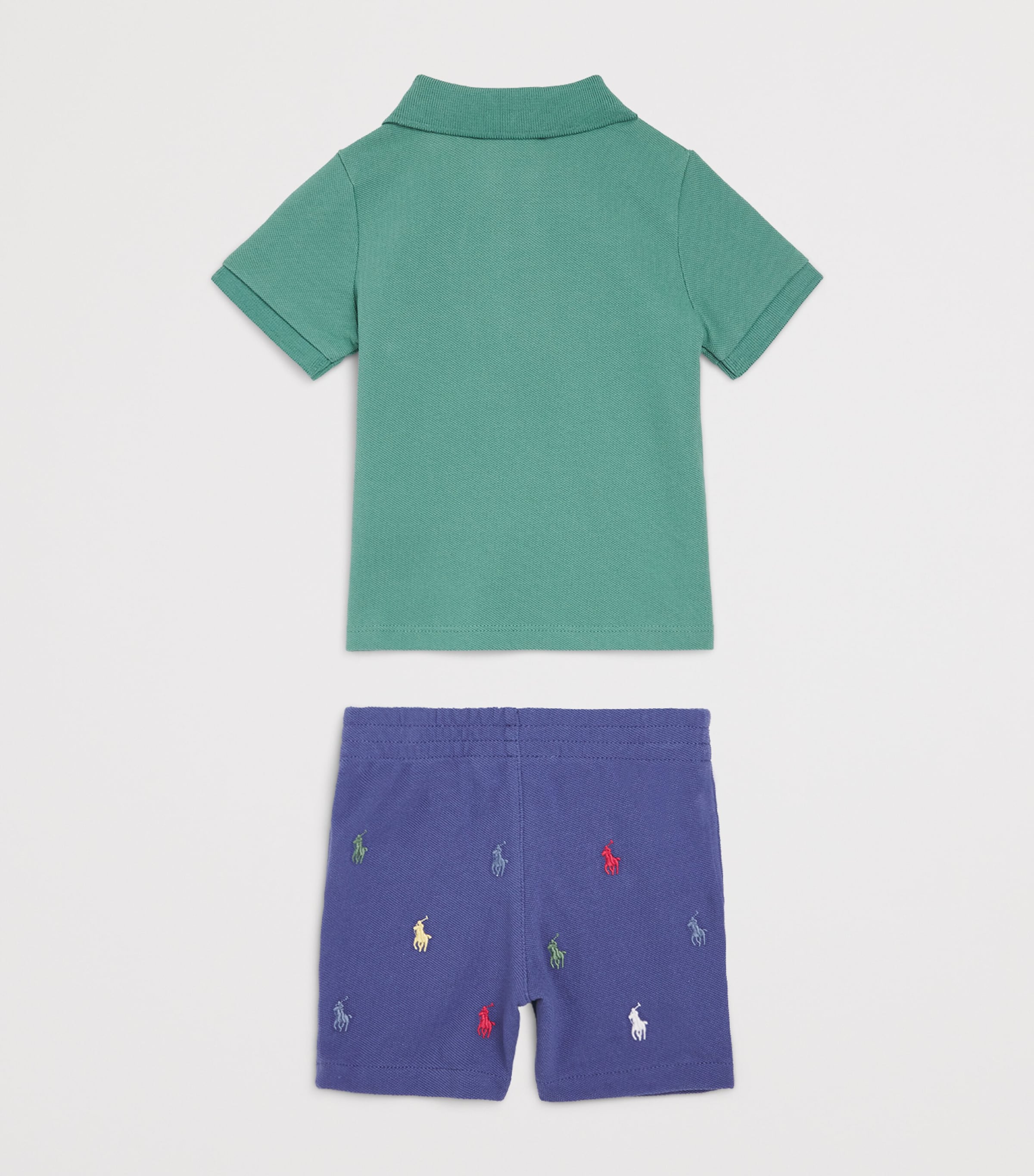 Cotton Polo Shirt and Shorts Set (3-12 Months) FAIRWAY GREEN Image 2