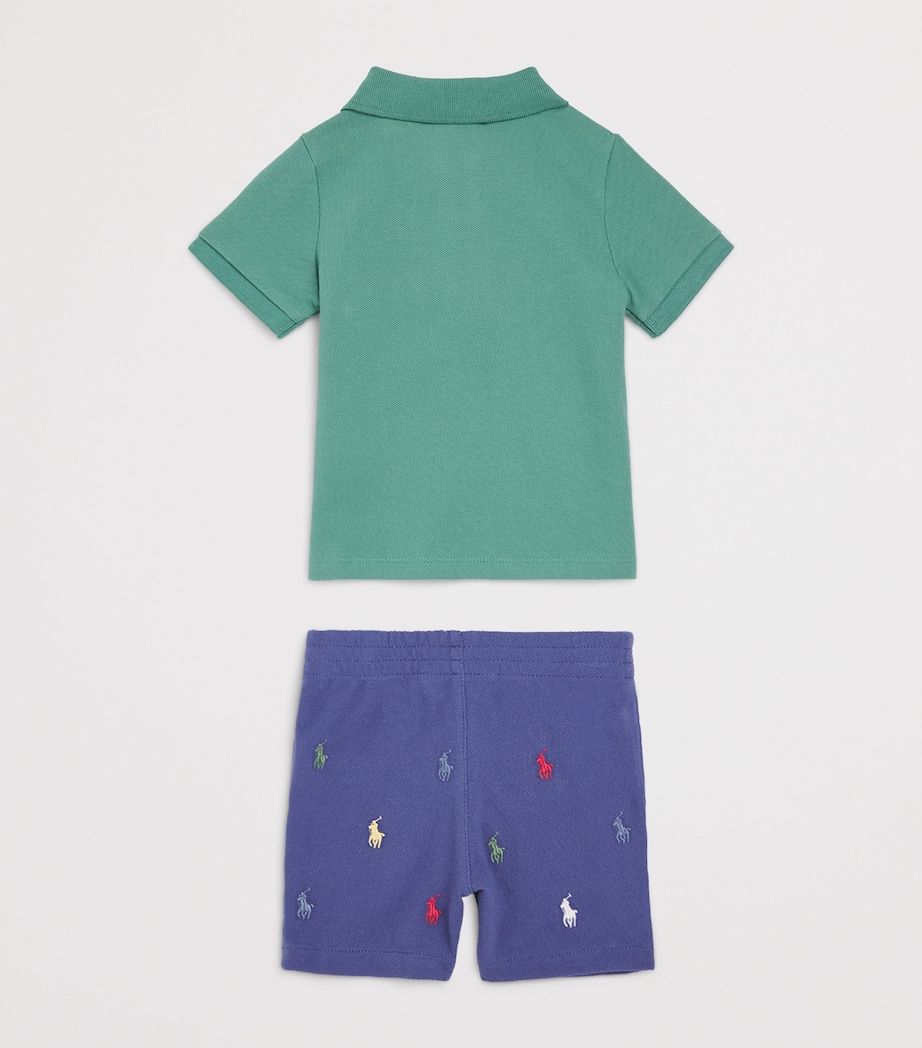 Cotton Polo Shirt and Shorts Set (3-12 Months) FAIRWAY GREEN Image 2
