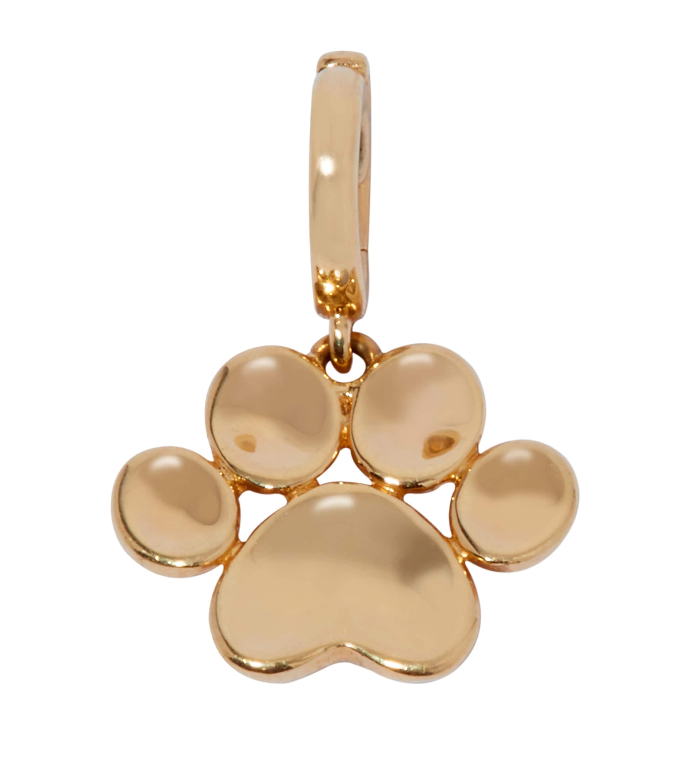 Yellow Gold Paw Print Charm YELLOW GOLD Image 2
