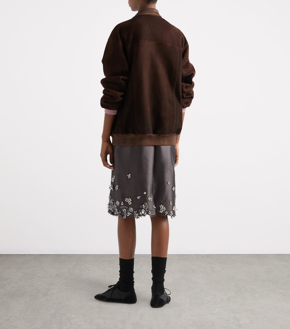 Suede Bomber Jacket F0003 Image 5