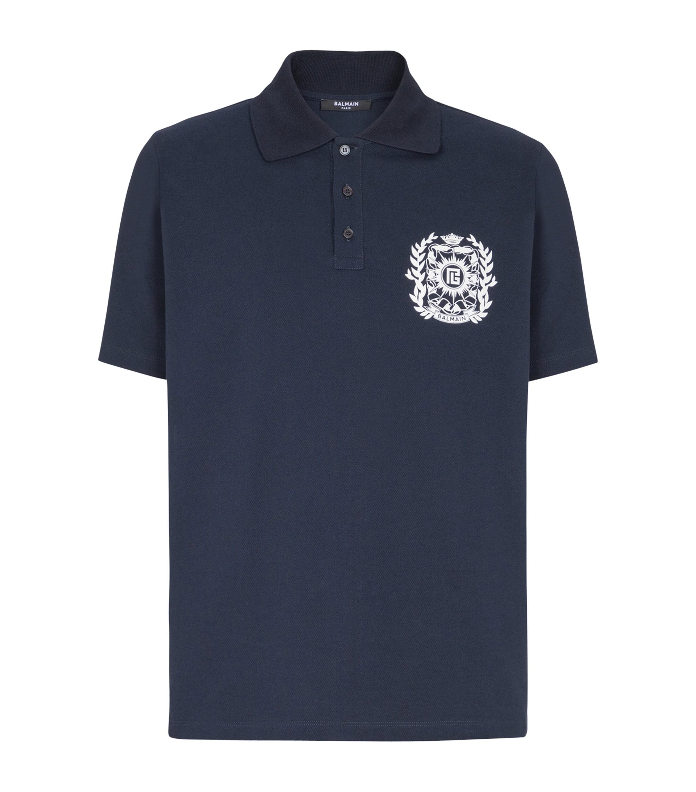 Balmain Cotton Crest Polo Shirt | Men Clothing | Polo Shirts | Designers | Balmain