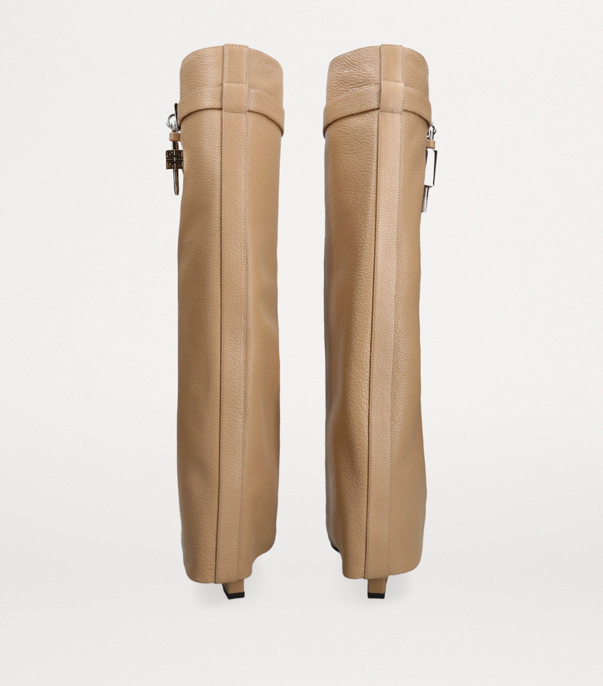 Givenchy Beige Leather Shark Lock Knee-High Boots | Harrods US