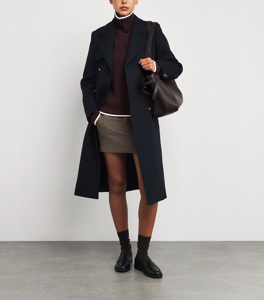 Wool-Cashmere High-Neck Sweater BLACK BROWN Image 2